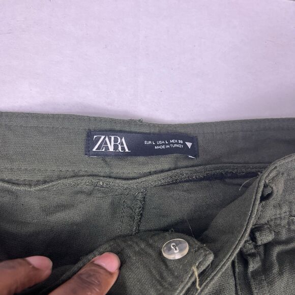 Zara Wide Leg Cargo Pants Comfort Soft Knit Wide Leg Y2K Baggy Gorpcore LARGE - Picture 4 of 14